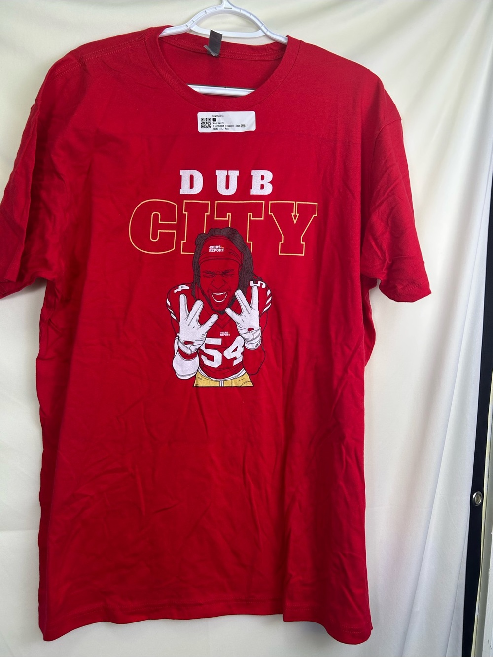 Next Level Apparel Red DUB CITY Graphic Tee with Yellow Accents